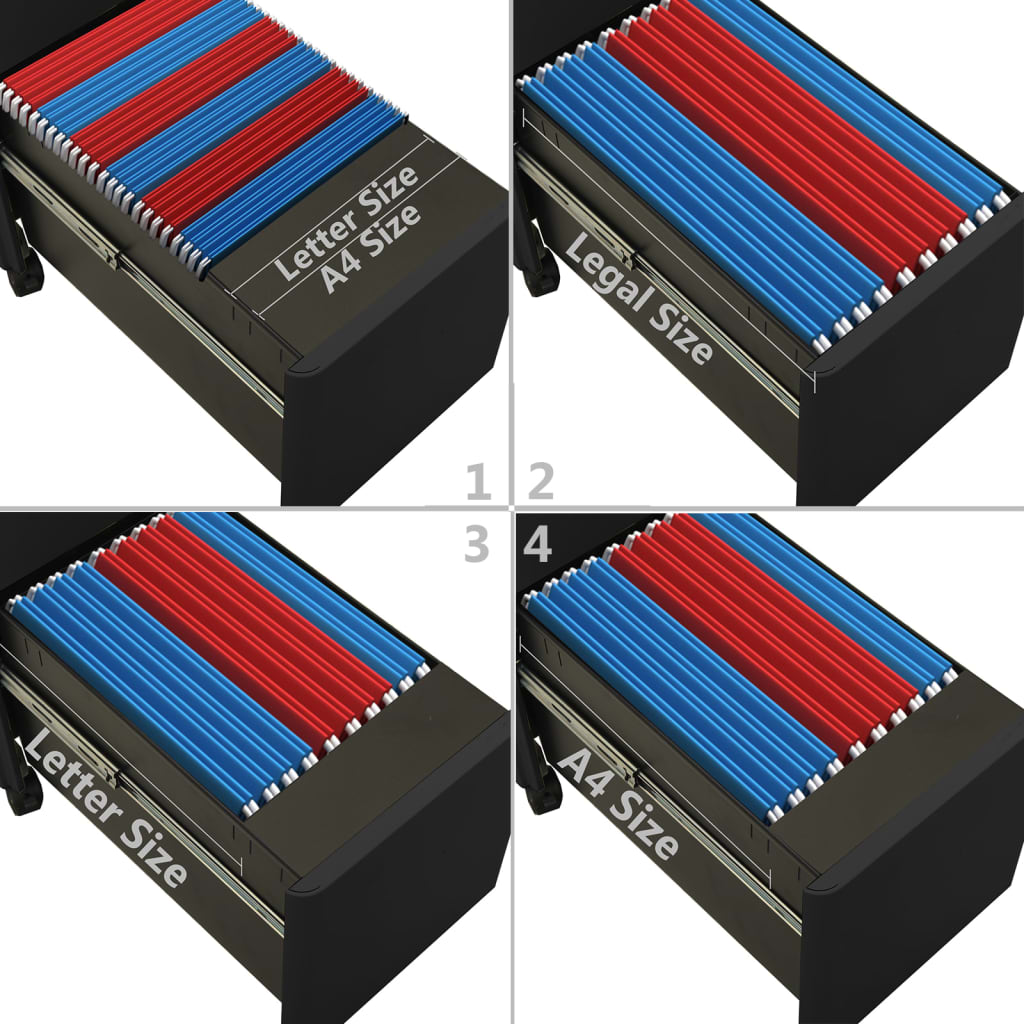 vidaXL Αρχειοθήκη Φορητή Ανθρακί 30 x 45 x 59 εκ. Ατσάλινη