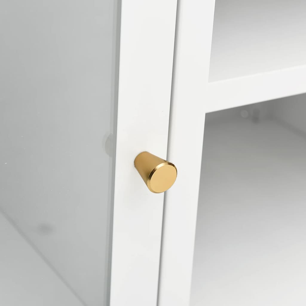 vidaXL Έπιπλο Τηλεόρασης Λευκό 105 x 35 x 52 εκ. από Ατσάλι και Γυαλί