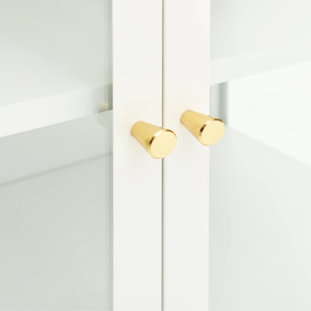 vidaXL Μπουφές Λευκός 70 x 35 x 70 εκ. από Ατσάλι και Γυαλί