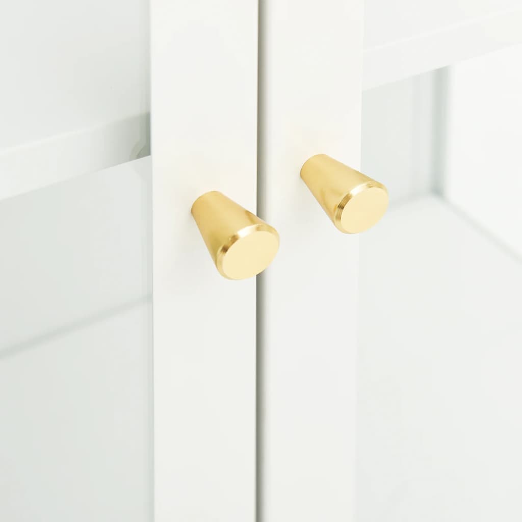 vidaXL Μπουφές Λευκός 75 x 35 x 105 εκ. από Ατσάλι και Γυαλί