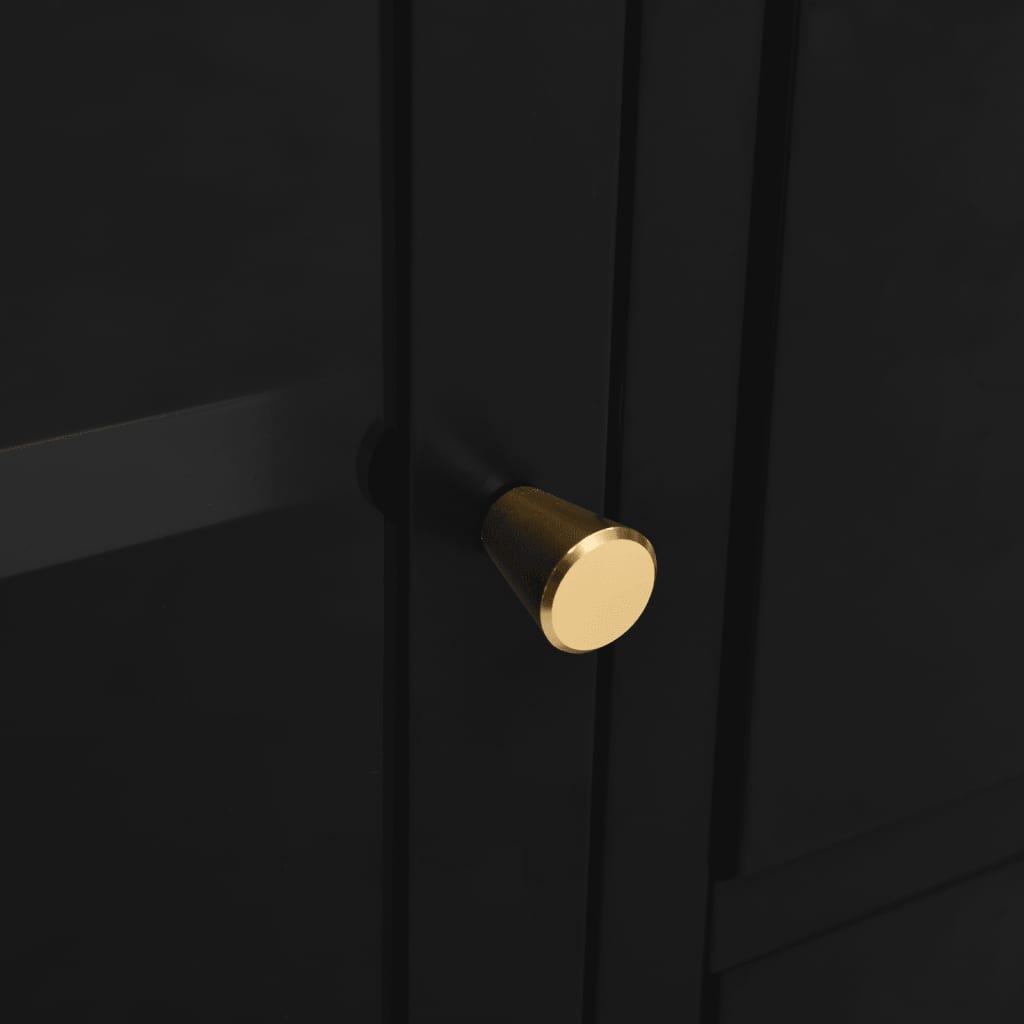 vidaXL Μπουφές Μαύρος 105 x 35 x 70 εκ. από Ατσάλι και Ψημένο Γυαλί