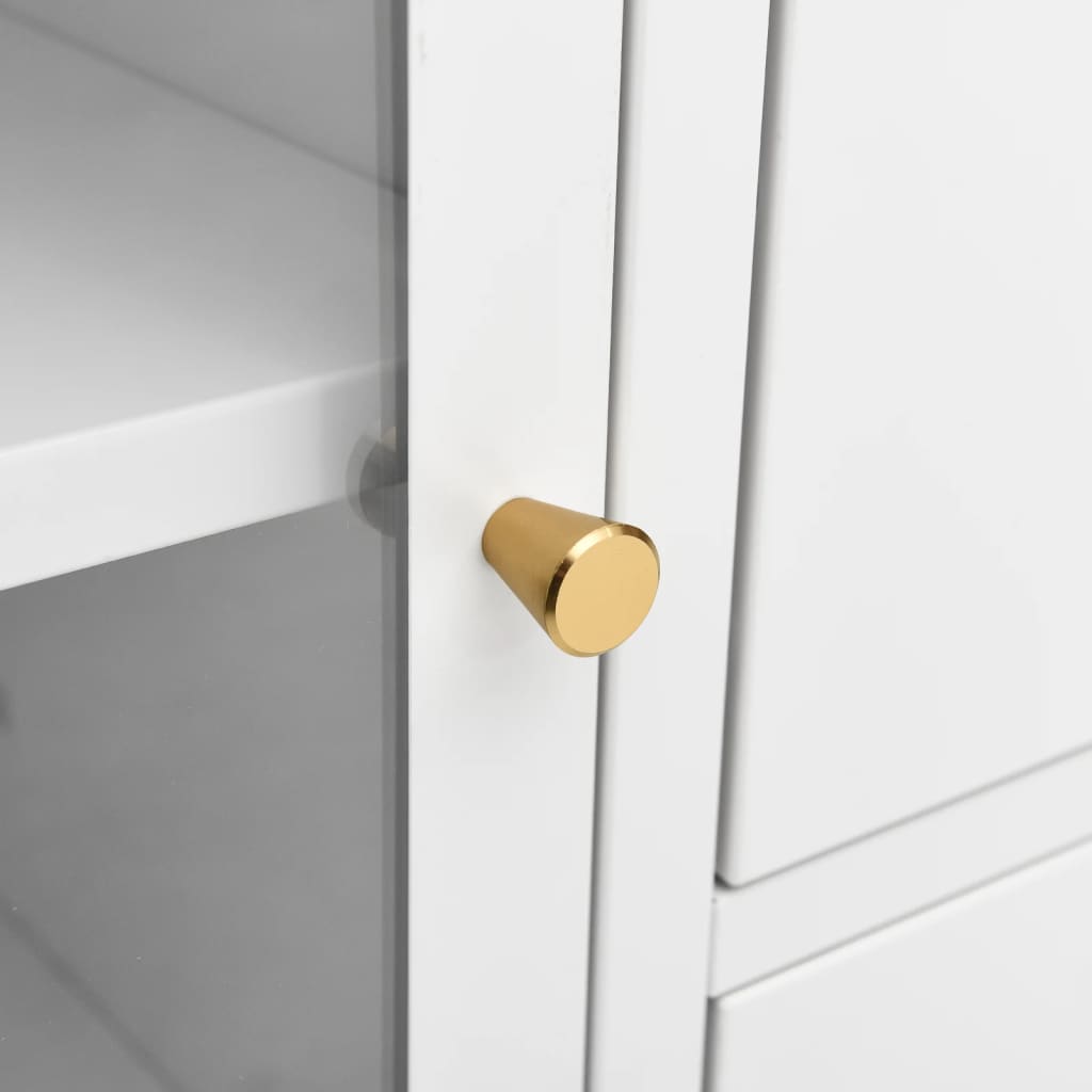 vidaXL Μπουφές Λευκός 105 x 35 x 70 εκ. από Ατσάλι και Ψημένο Γυαλί