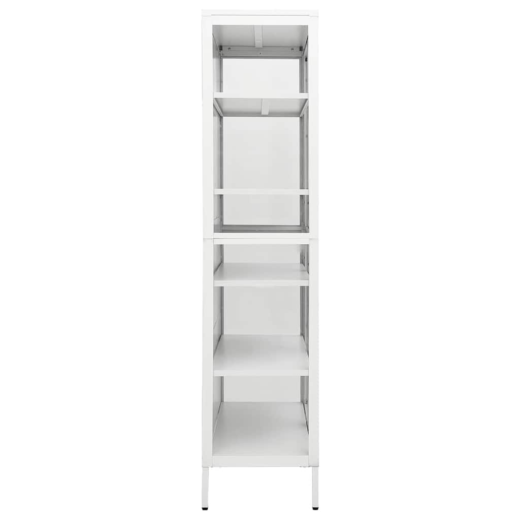 vidaXL Ντουλάπα Βιτρίνας Λευκή 90 x 40 x 180 εκ. Ατσάλι / Ψημένο Γυαλί