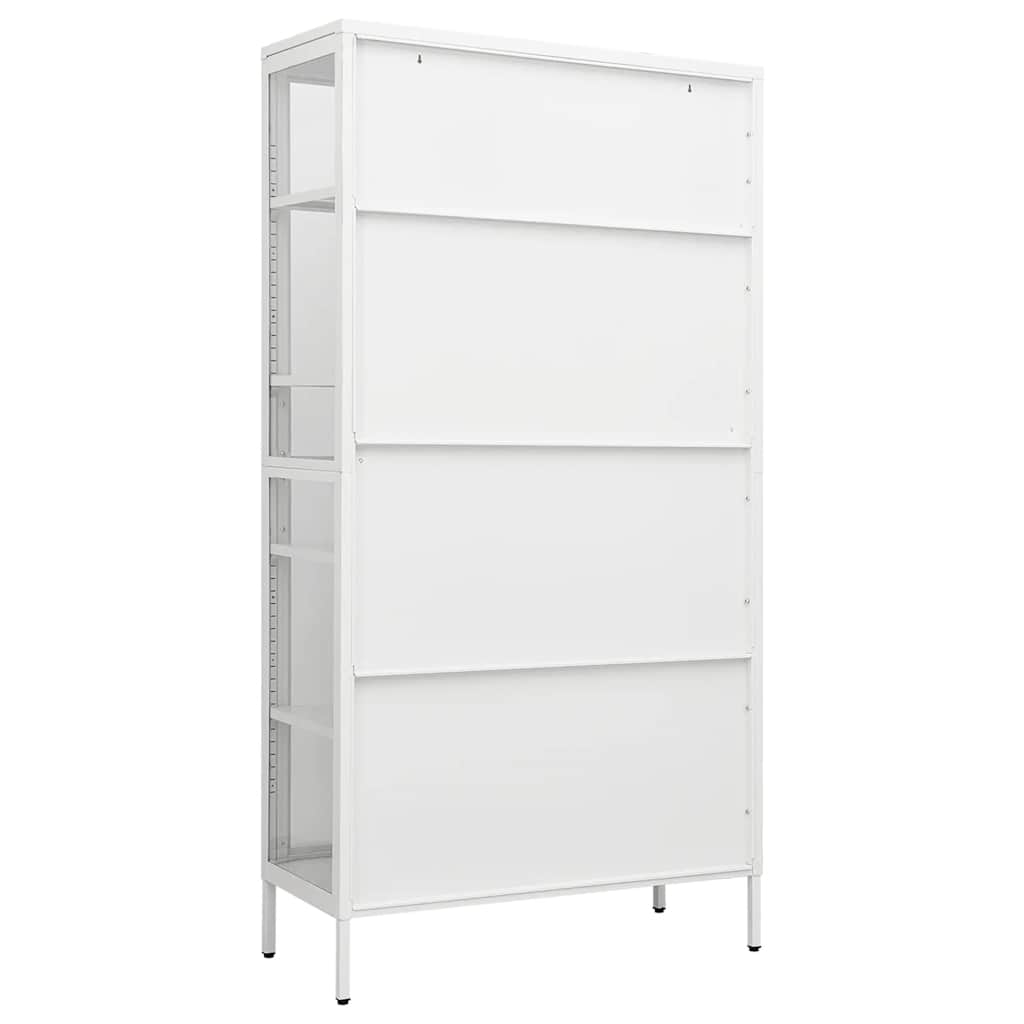 vidaXL Ντουλάπα Βιτρίνας Λευκή 90 x 40 x 180 εκ. Ατσάλι / Ψημένο Γυαλί
