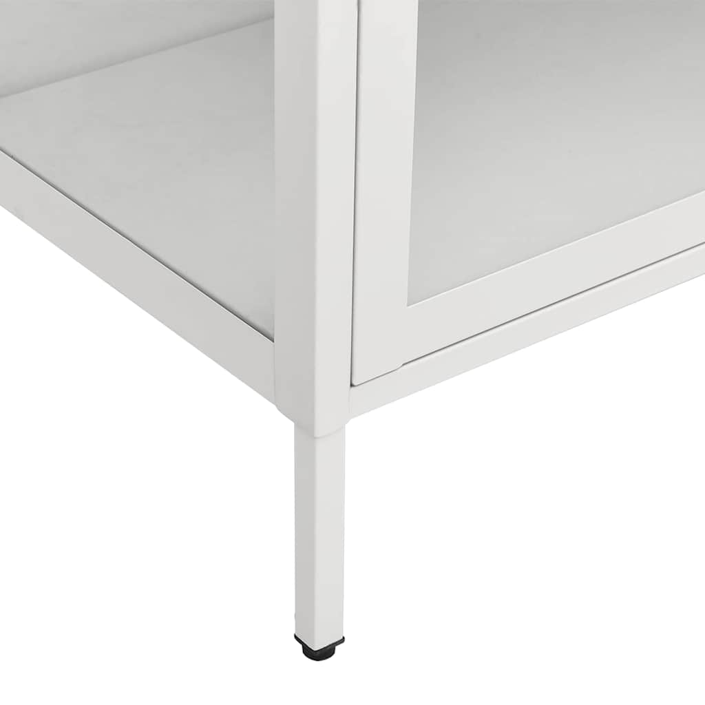 vidaXL Ντουλάπα Βιτρίνας Λευκή 90 x 40 x 180 εκ. Ατσάλι / Ψημένο Γυαλί