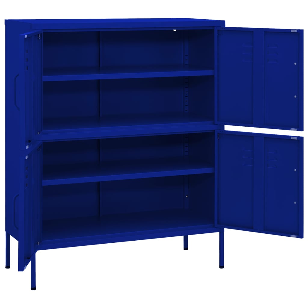 vidaXL Ντουλάπι Αποθήκευσης Ναυτικό Μπλε 80x35x101,5 εκ. από Ατσάλι