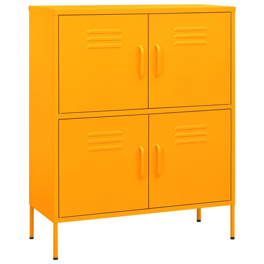 vidaXL Ντουλάπι Αποθήκευσης Μουσταρδί 80x35x101,5 εκ. από Ατσάλι
