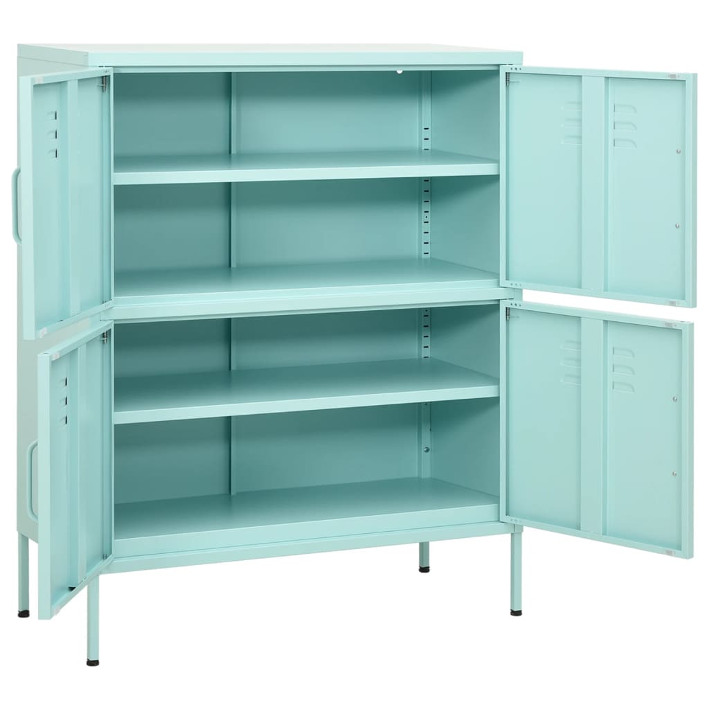 vidaXL Ντουλάπι Αποθήκευσης Χρώμα Μέντα 80 x 35 x 101,5 εκ. από Ατσάλι