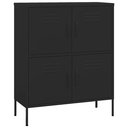 vidaXL Ντουλάπι Αποθήκευσης Μαύρο 80 x 35 x 101,5 εκ. από Ατσάλι