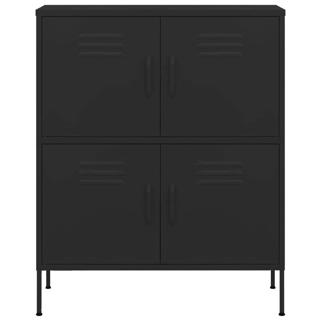 vidaXL Ντουλάπι Αποθήκευσης Μαύρο 80 x 35 x 101,5 εκ. από Ατσάλι