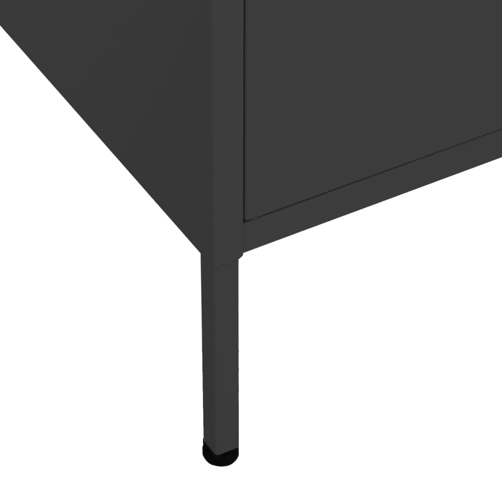 vidaXL Ντουλάπι Αποθήκευσης Μαύρο 80 x 35 x 101,5 εκ. από Ατσάλι