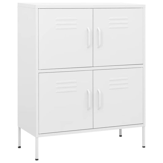 vidaXL Ντουλάπι Αποθήκευσης Λευκό 80 x 35 x 101,5 εκ. από Ατσάλι