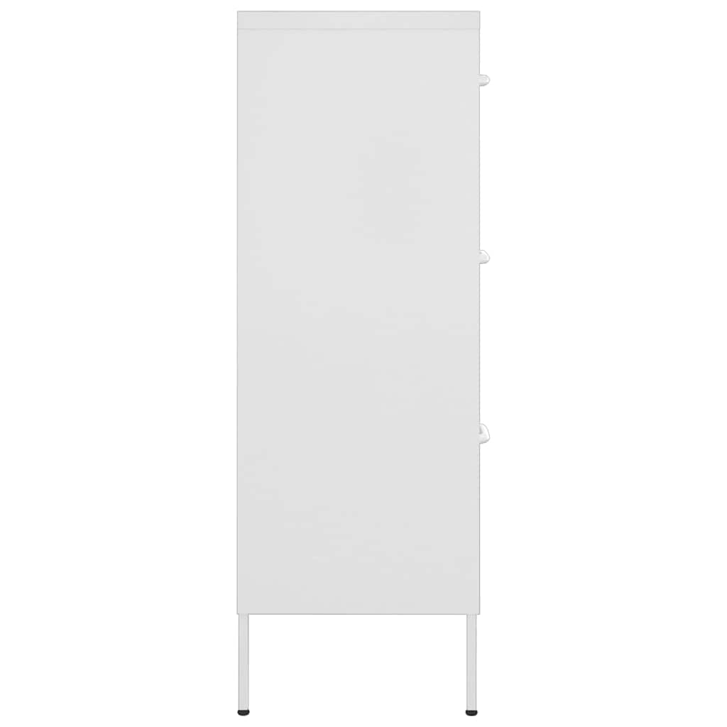 vidaXL Συρταριέρα Λευκή 80 x 35 x 101,5 εκ. από Ατσάλι