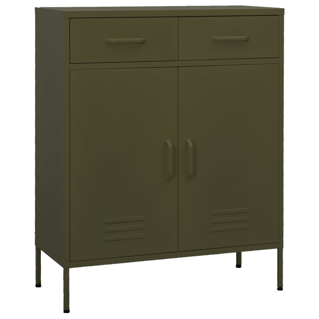 vidaXL Ντουλάπι Αποθήκευσης Πράσινο Λαδί 80x35x101,5 εκ. από Ατσάλι