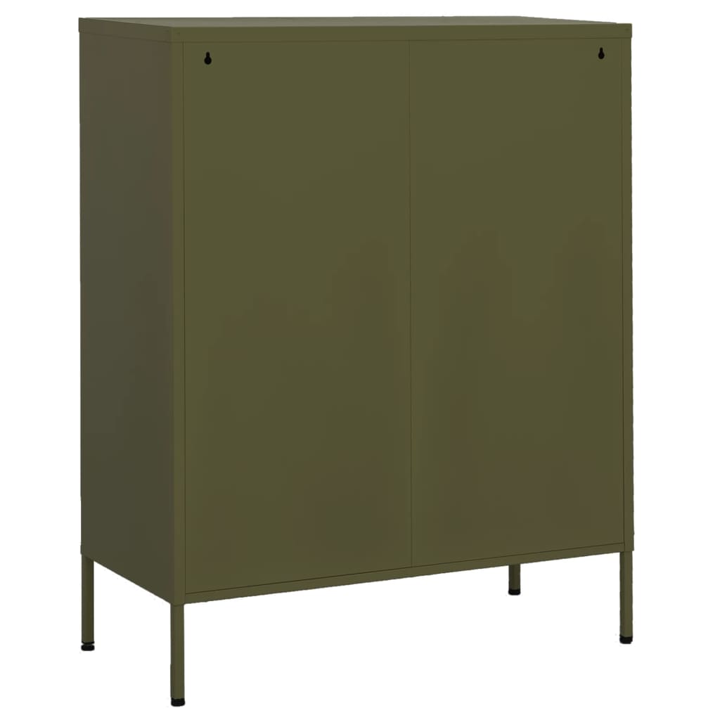vidaXL Ντουλάπι Αποθήκευσης Πράσινο Λαδί 80x35x101,5 εκ. από Ατσάλι
