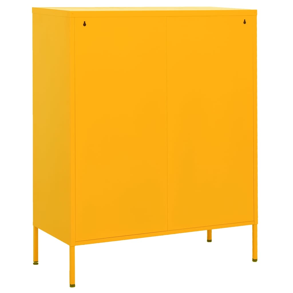vidaXL Ντουλάπι Αποθήκευσης Μουσταρδί 80x35x101,5 εκ. από Ατσάλι
