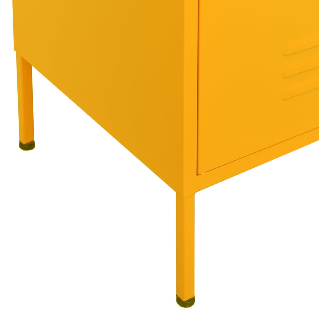 vidaXL Ντουλάπι Αποθήκευσης Μουσταρδί 80x35x101,5 εκ. από Ατσάλι