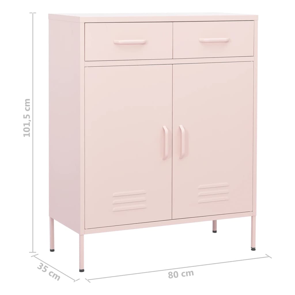 vidaXL Ντουλάπι Αποθήκευσης Ροζ 80 x 35 x 101,5 εκ. από Ατσάλι