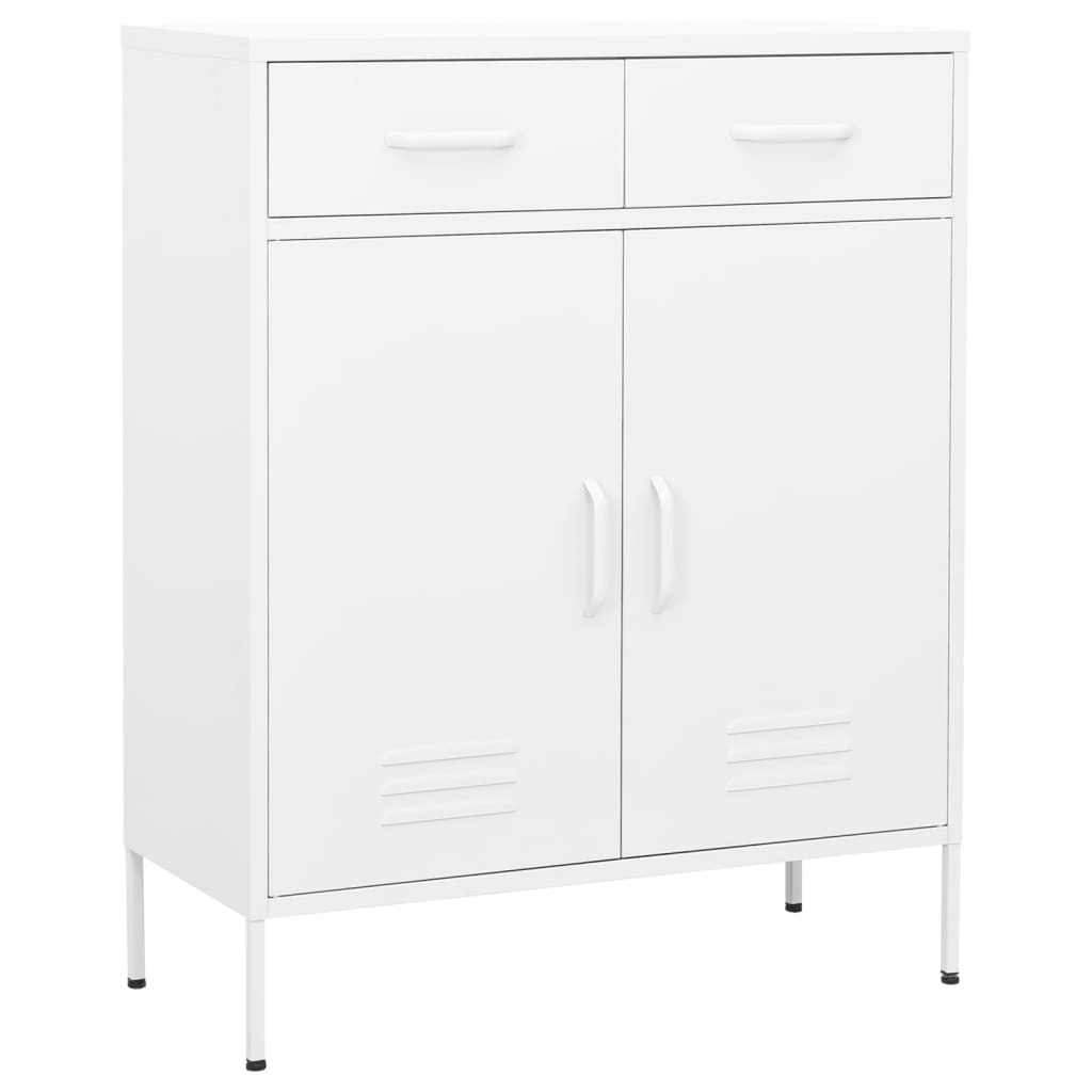 vidaXL Ντουλάπι Αποθήκευσης Λευκό 80 x 35 x 101,5 εκ. από Ατσάλι