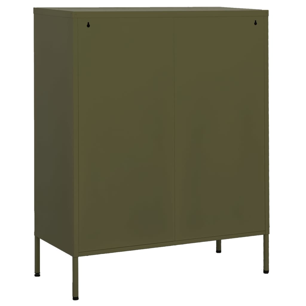 vidaXL Ντουλάπι Αποθήκευσης Πράσινο Λαδί 80x35x101,5 εκ. από Ατσάλι