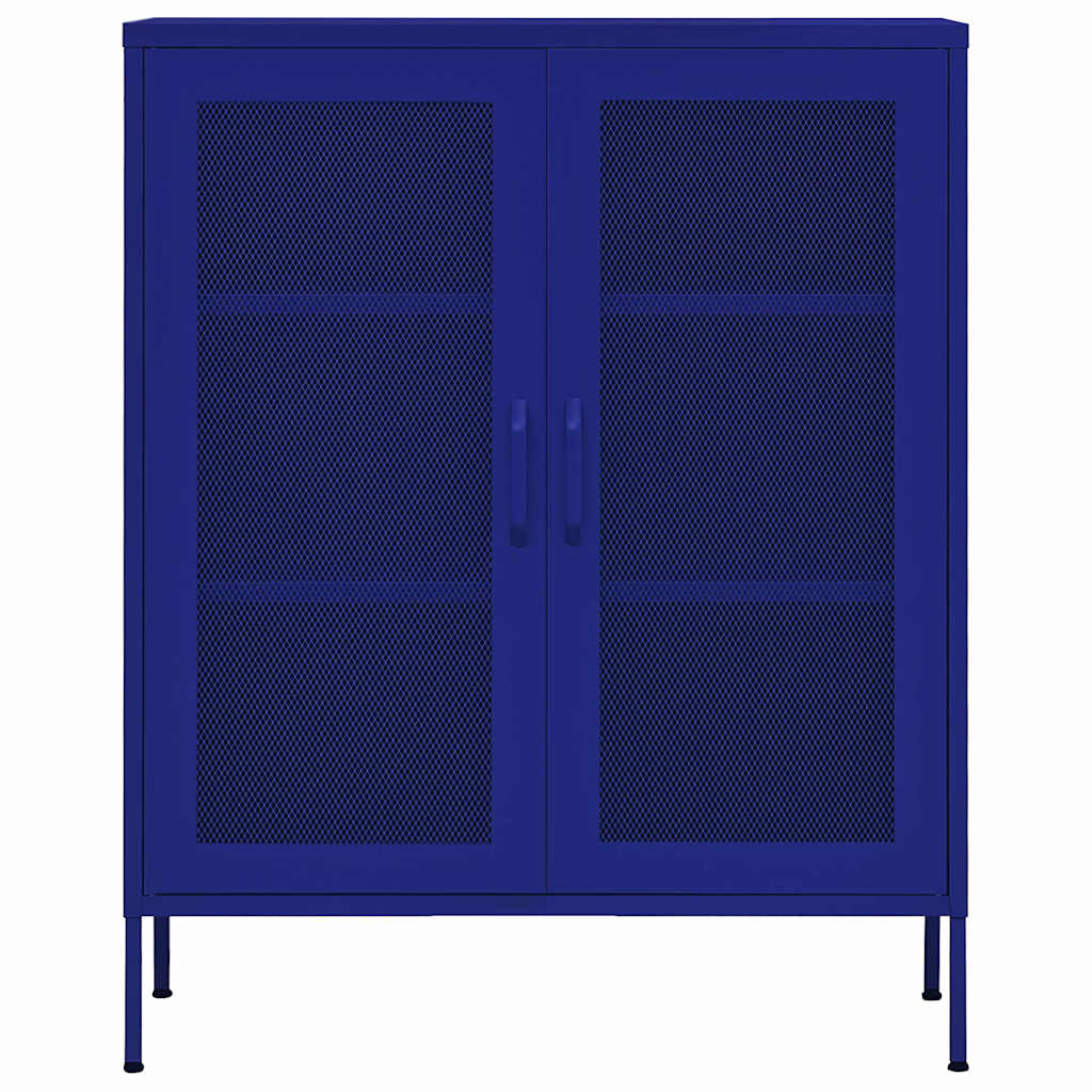 vidaXL Ντουλάπι Αποθήκευσης Ναυτικό Μπλε 80 x 35 x 101,5 εκ. Ατσάλινο