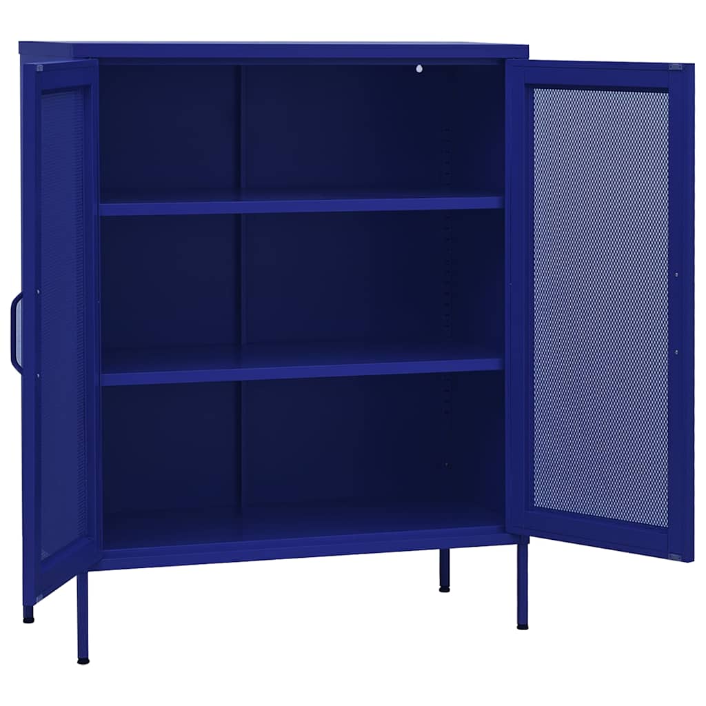 vidaXL Ντουλάπι Αποθήκευσης Ναυτικό Μπλε 80 x 35 x 101,5 εκ. Ατσάλινο