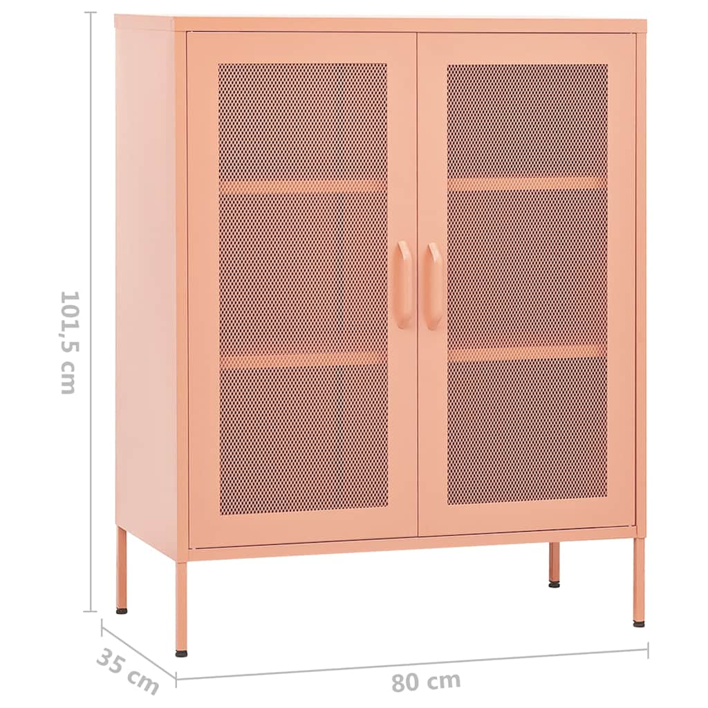 vidaXL Ντουλάπι Αποθήκευσης Ροζ 80 x 35 x 101,5 εκ. Ατσάλινο