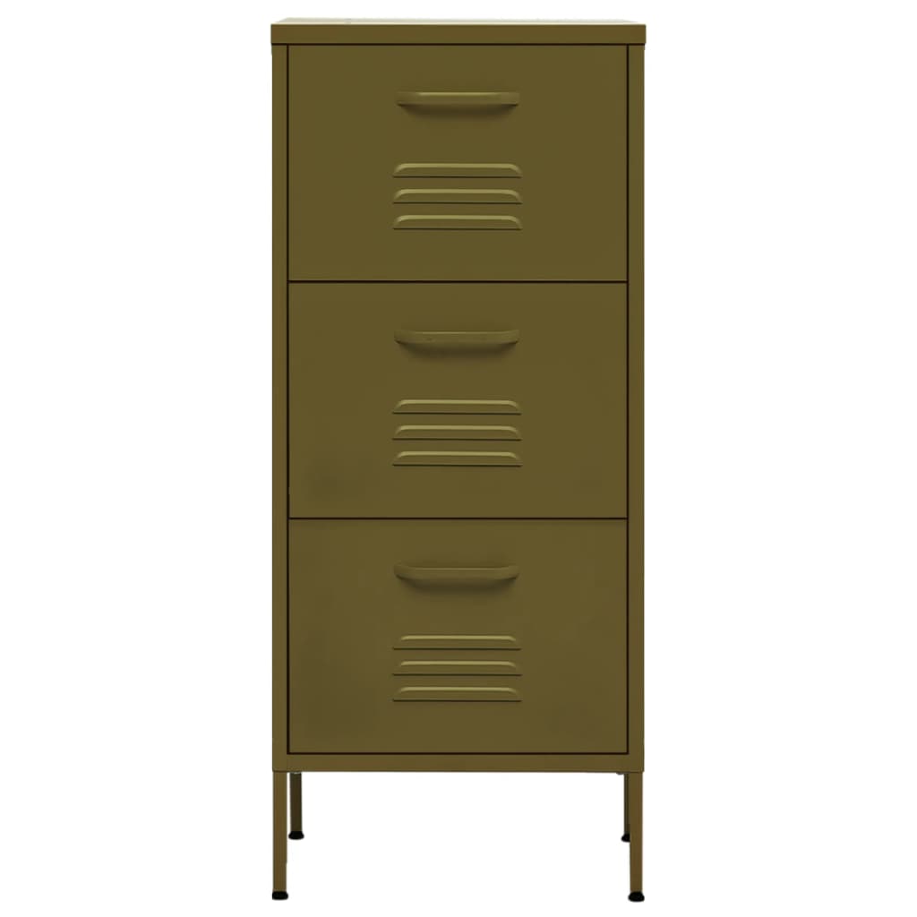 vidaXL Ντουλάπι Αποθήκευσης Πράσινο Λαδί 42,5x35x101,5 εκ. από Ατσάλι