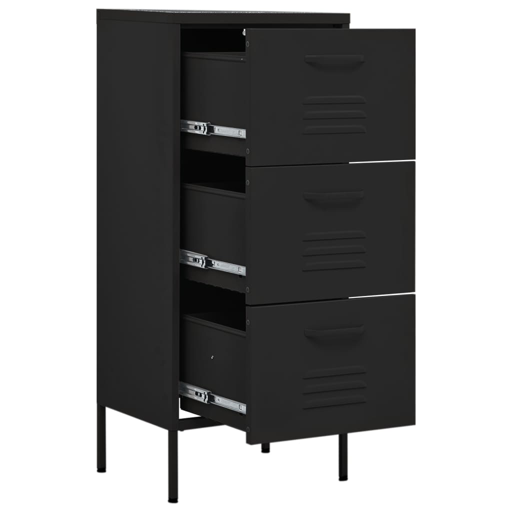vidaXL Ντουλάπι Αποθήκευσης Μαύρο 42,5x35x101,5 εκ. από Ατσάλι