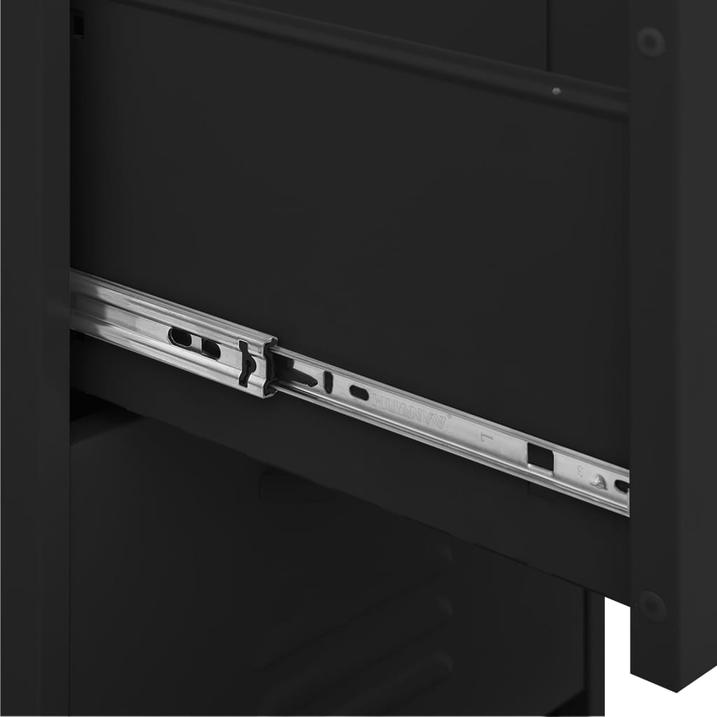 vidaXL Ντουλάπι Αποθήκευσης Μαύρο 42,5x35x101,5 εκ. από Ατσάλι