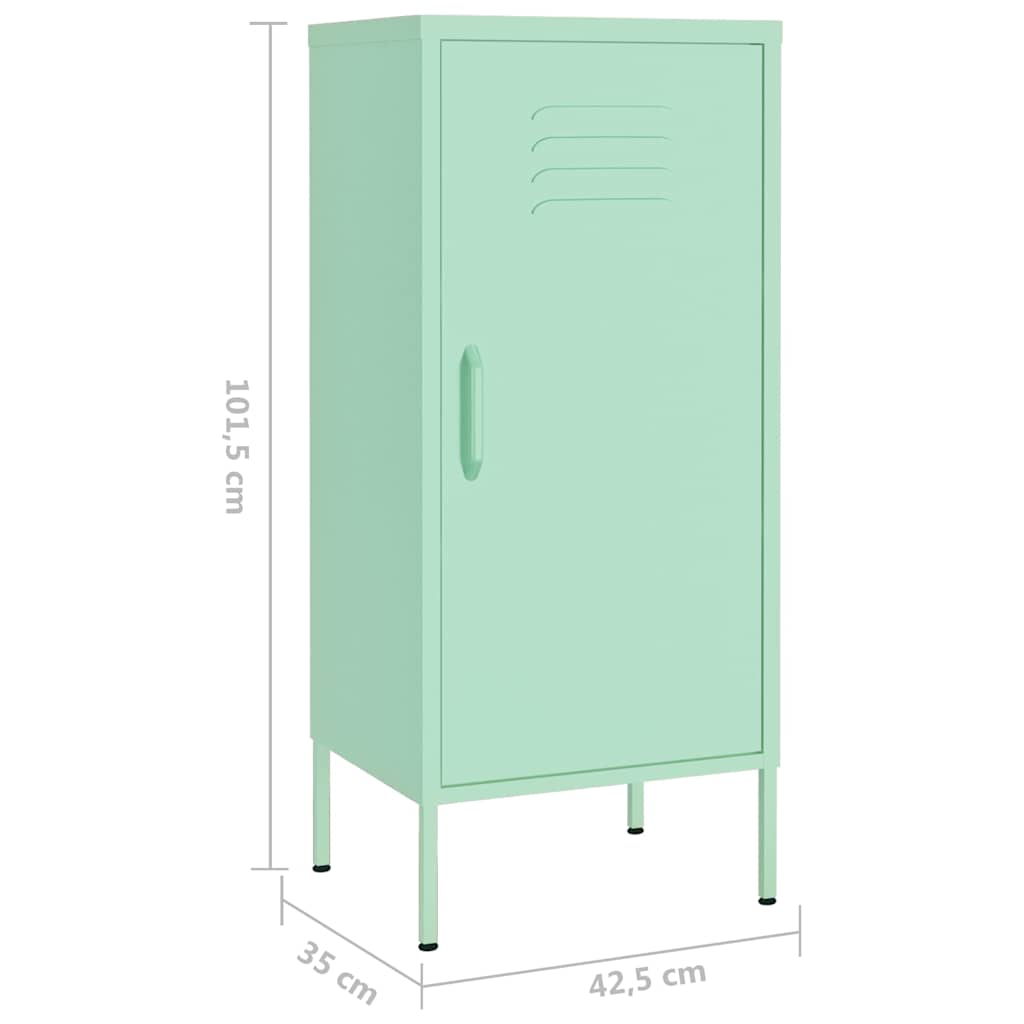 vidaXL Ντουλάπι Αποθήκευσης Xρώμα Mέντας 42,5x35x101,5 εκ. από Ατσάλι