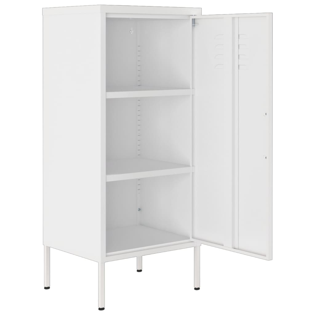 vidaXL Ντουλάπι Αποθήκευσης Λευκό 42,5x35x101,5 εκ. από Ατσάλι