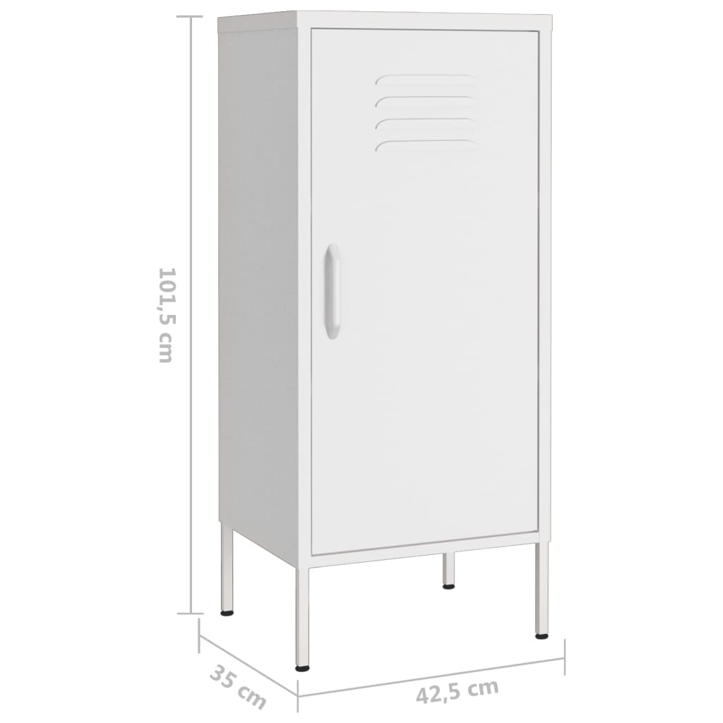 vidaXL Ντουλάπι Αποθήκευσης Λευκό 42,5x35x101,5 εκ. από Ατσάλι