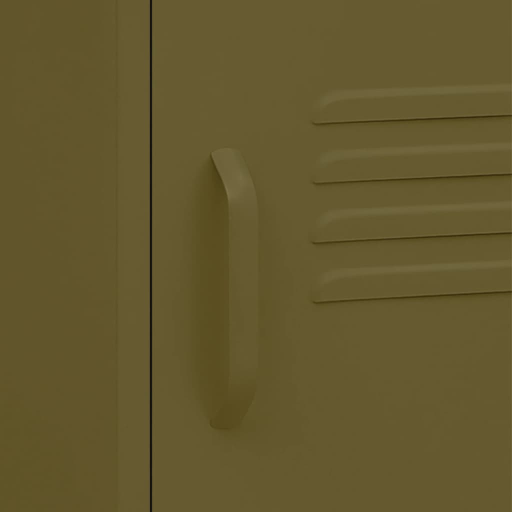 vidaXL Κομοδίνο Πράσινο Λαδί 35 x 35 x 51 εκ. από Ατσάλι