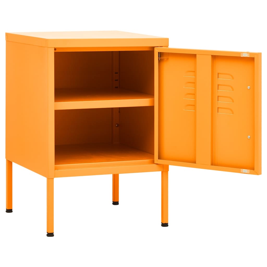 vidaXL Κομοδίνο Μουσταρδί 35 x 35 x 51 εκ. από Ατσάλι