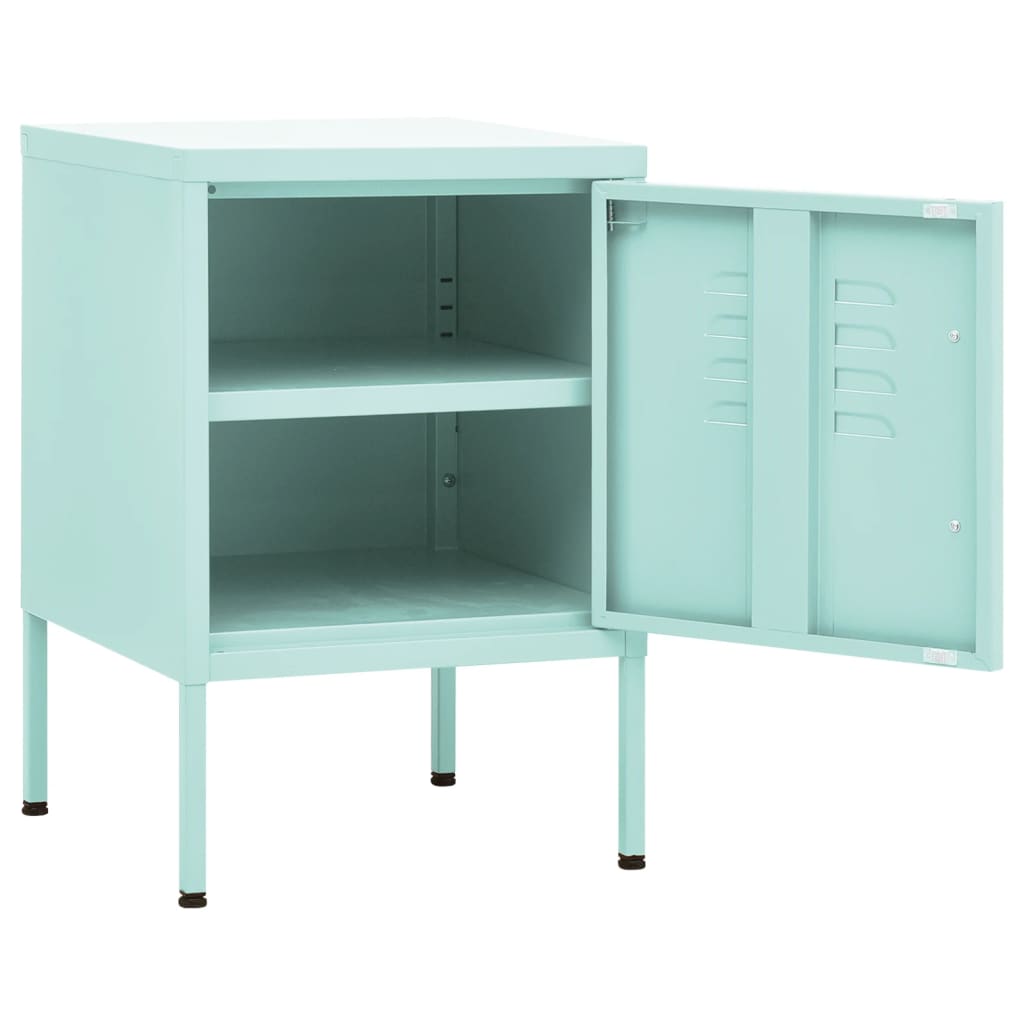 vidaXL Κομοδίνο Χρώμα Μέντας 35 x 35 x 51 εκ. από Ατσάλι
