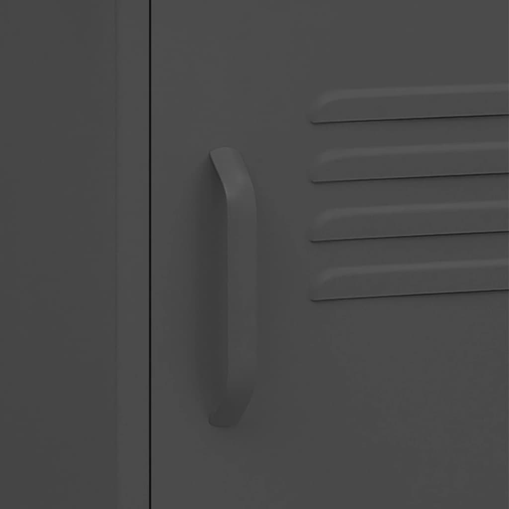 vidaXL Κομοδίνο Ανθρακί 35 x 35 x 51 εκ. από Ατσάλι