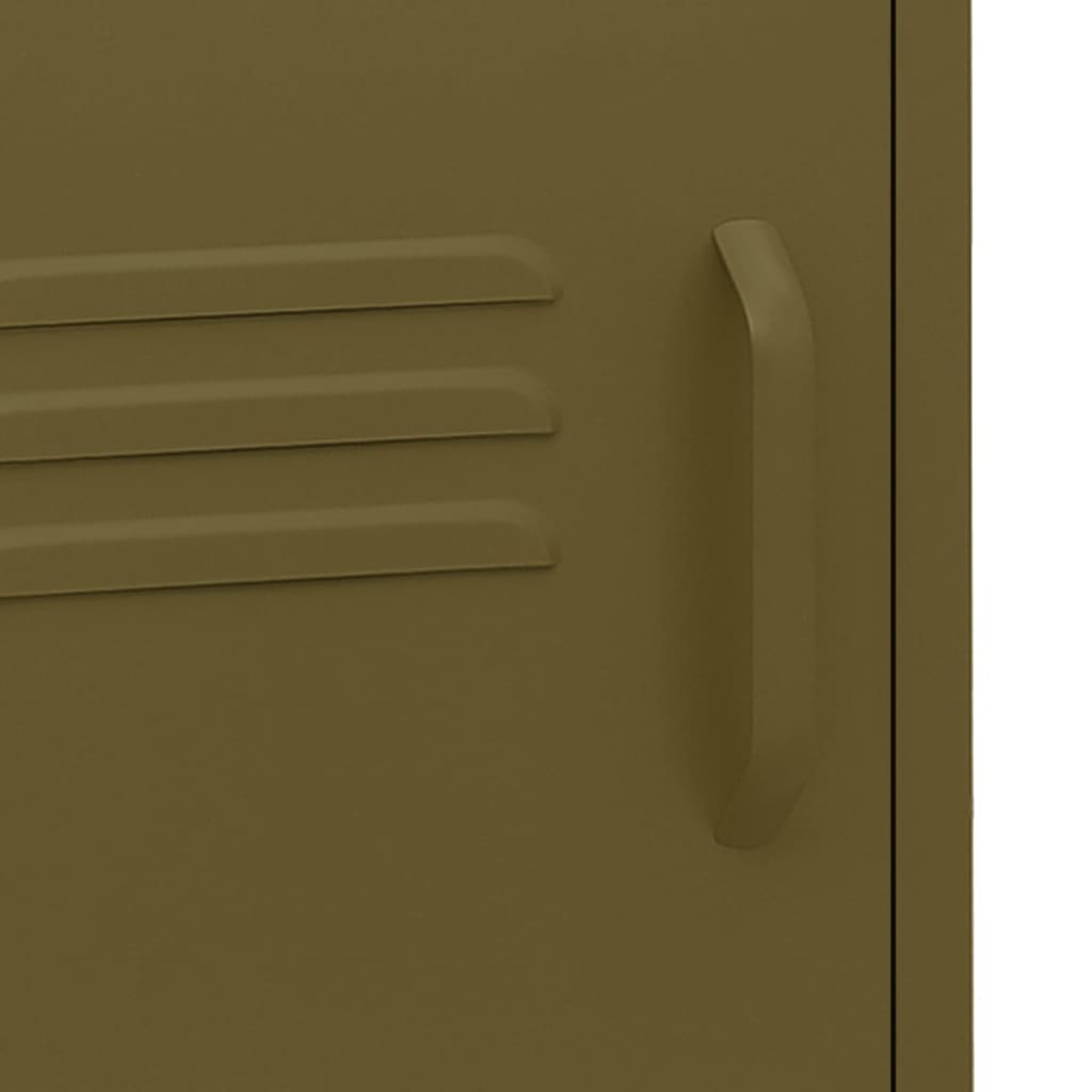 vidaXL Κομοδίνο Πράσινο Λαδί 35 x 35 x 51 εκ. από Ατσάλι