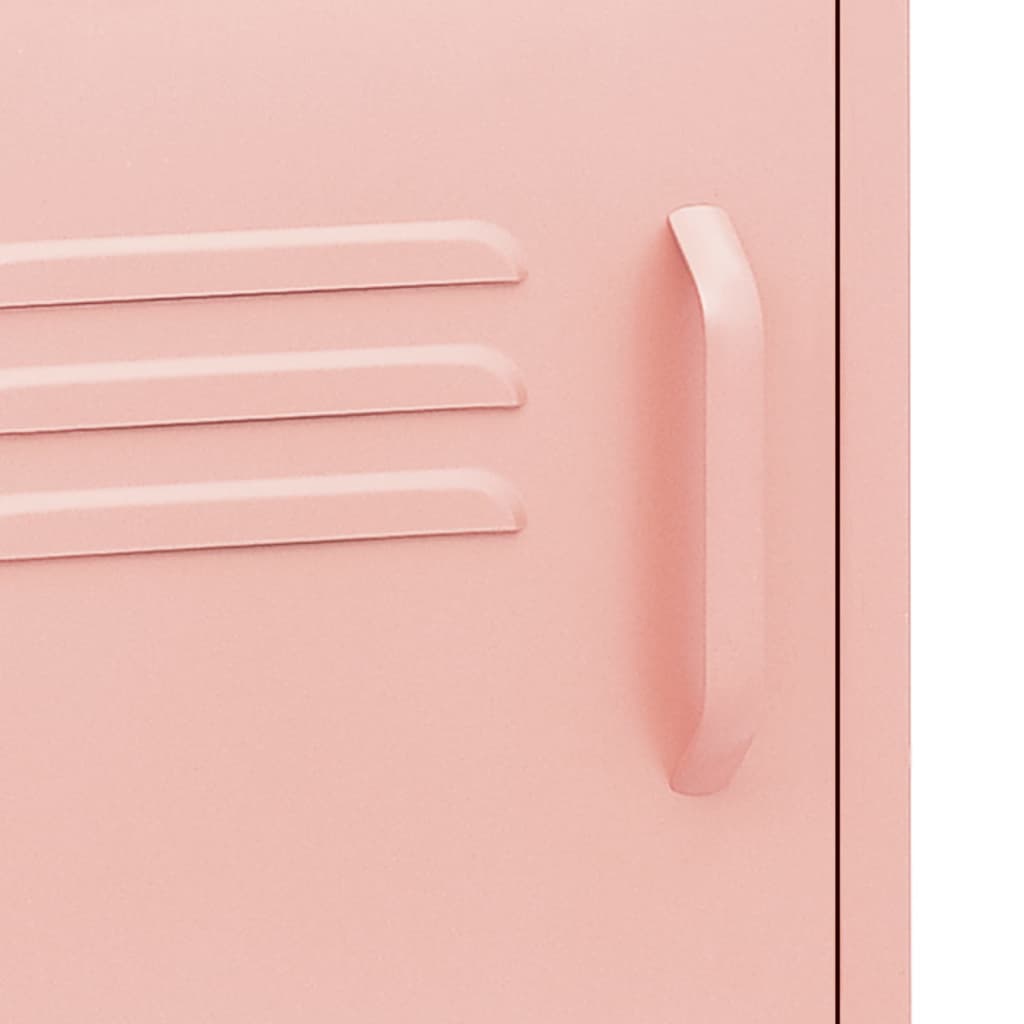 vidaXL Κομοδίνο Ροζ 35 x 35 x 51 εκ. από Ατσάλι