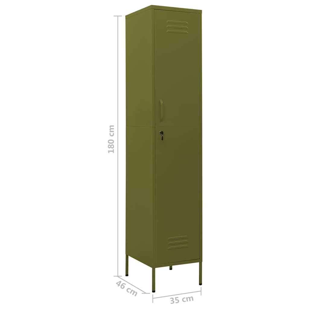 vidaXL Φοριαμός Πράσινο Λαδί 35 x 46 x 180 εκ. από Ατσάλι
