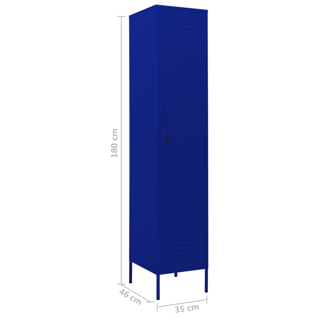 vidaXL Φοριαμός Ναυτικό Μπλε 35 x 46 x 180 εκ. από Ατσάλι
