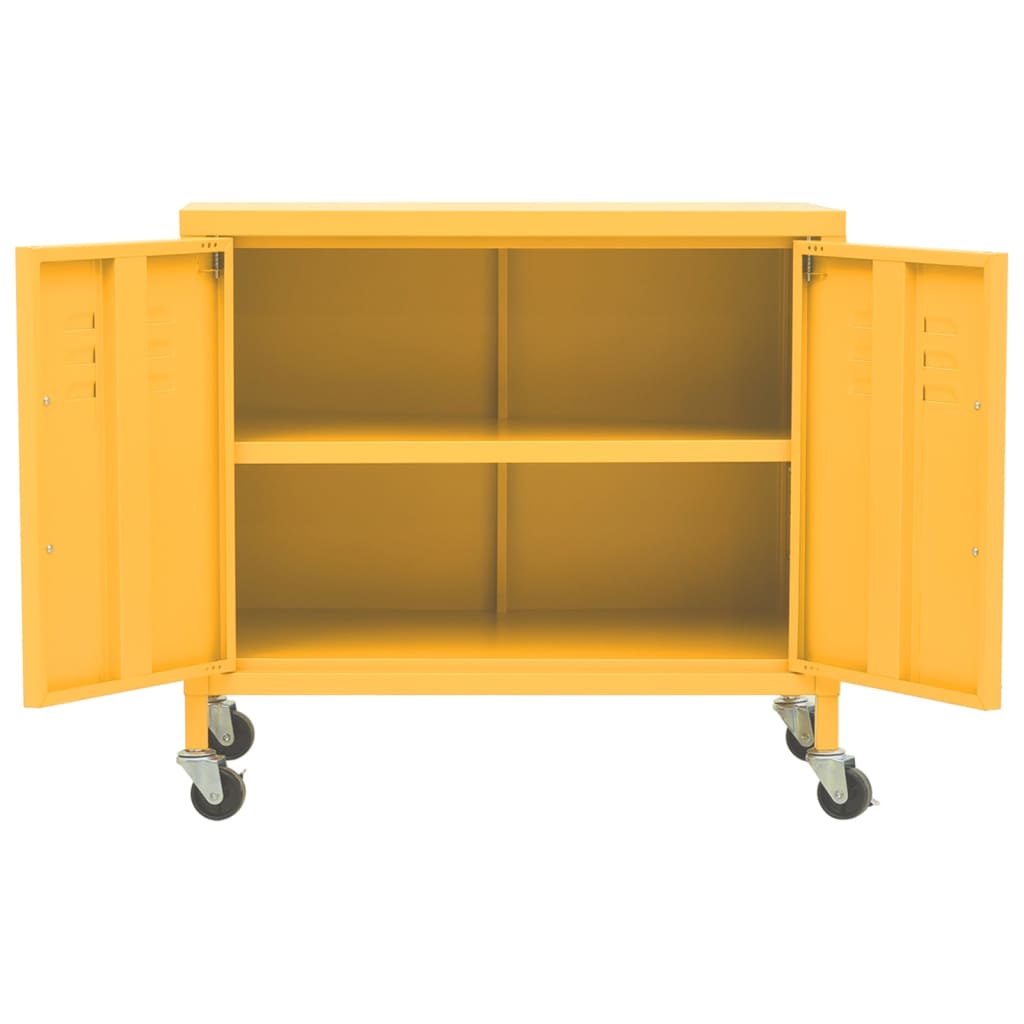 vidaXL Ντουλάπι Αποθήκευσης Μουσταρδί 60 x 35 x 56 εκ. από Ατσάλι