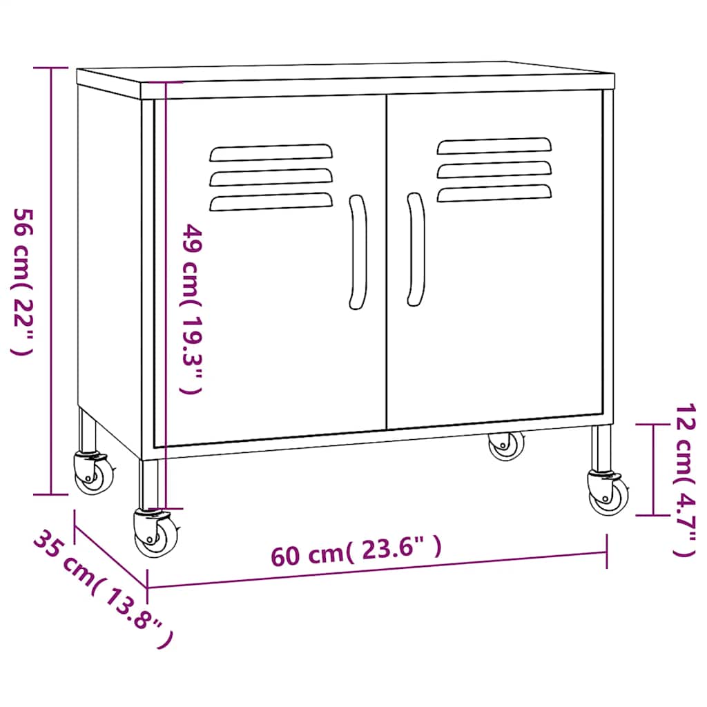 vidaXL Ντουλάπι Αποθήκευσης Πορτοκαλί 60 x 35 x 56 εκ. από Ατσάλι