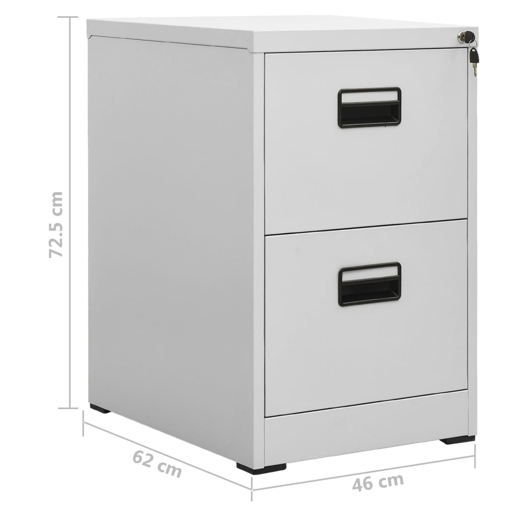 vidaXL Αρχειοθήκη Ανοιχτό Γκρι 46 x 62 x 72,5 εκ. από Ατσάλι