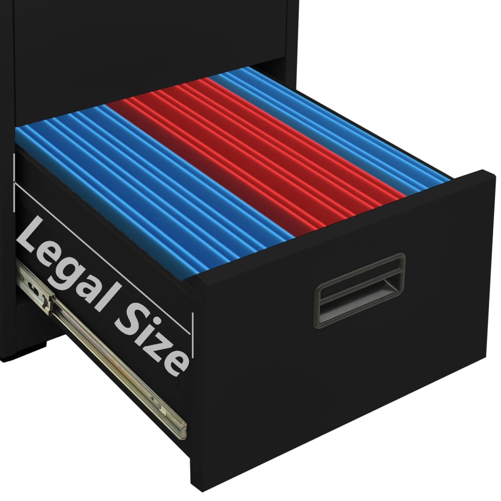 vidaXL Αρχειοθήκη Μαύρη 46 x 62 x 72,5 εκ. από Ατσάλι