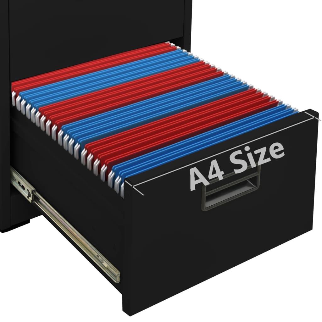 vidaXL Αρχειοθήκη Μαύρη 46 x 62 x 72,5 εκ. από Ατσάλι
