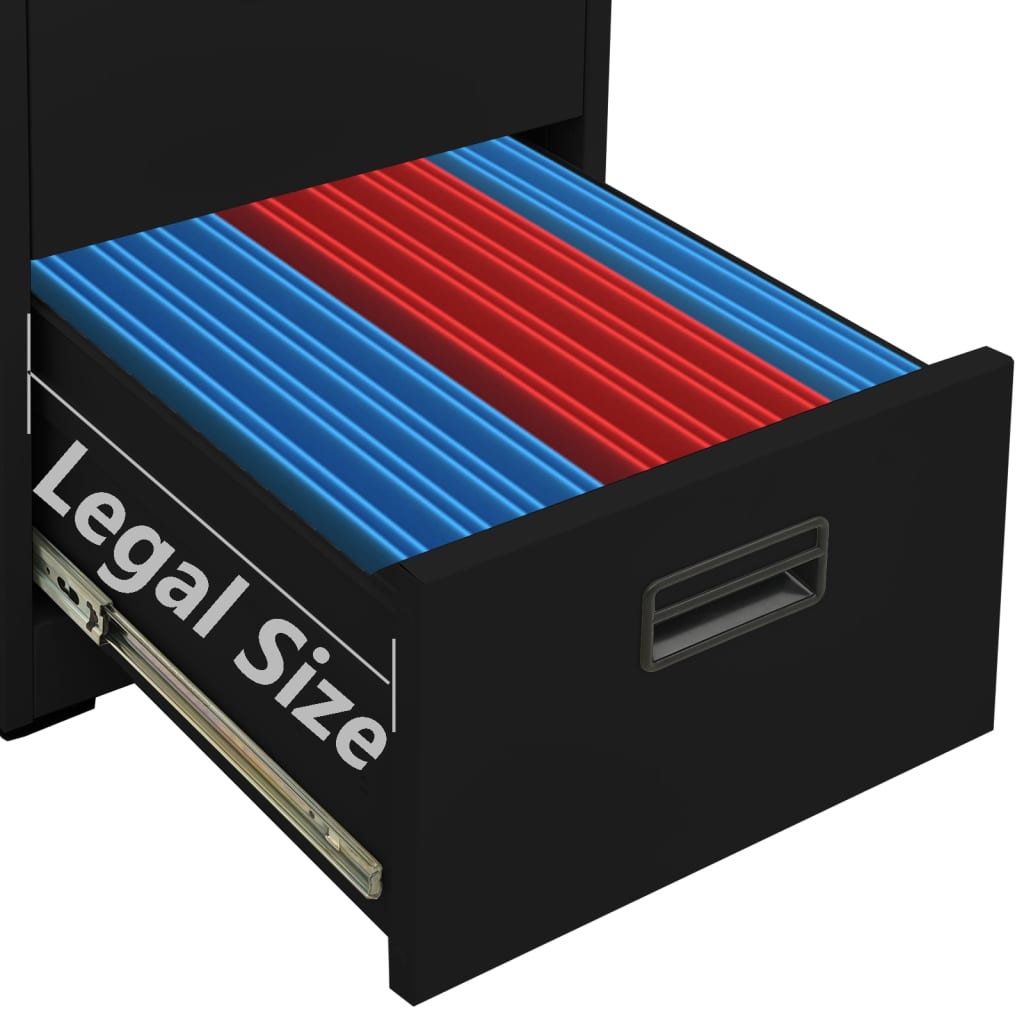 vidaXL Αρχειοθήκη Μαύρη 46 x 62 x 102,5 εκ. από Ατσάλι