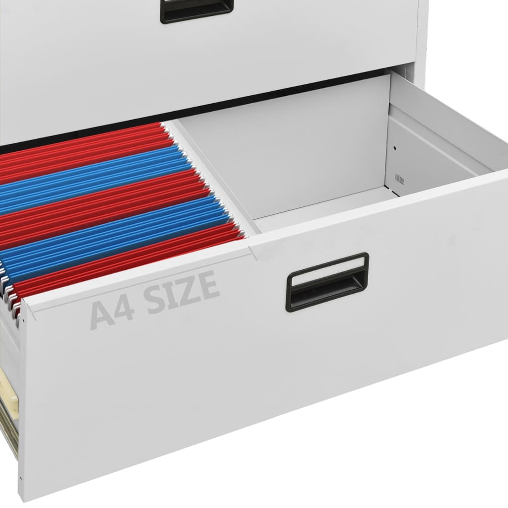 vidaXL Αρχειοθήκη Ανοιχτό Γκρι 90 x 46 x 164 εκ. από Ατσάλι