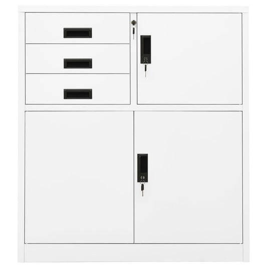 vidaXL Ντουλάπα Γραφείου Λευκή 90 x 40 x 102 εκ. Ατσάλινη