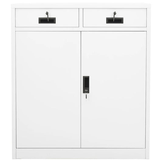vidaXL Ντουλάπα Γραφείου Λευκή 90 x 40 x 102 εκ. Ατσάλινη